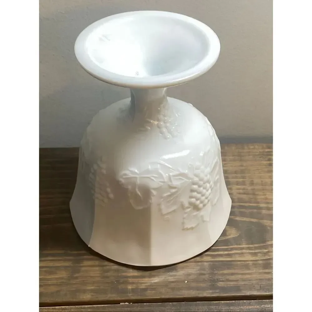 Indiana Glass Colony Harvest Grape Milk Glass Pedestal Footed Planter Compote